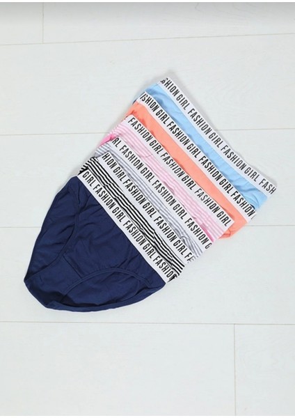 Penye Rahat Kalıp 6'lı Paket Çok Renkli Fashion Girl Kadın Slip Külot