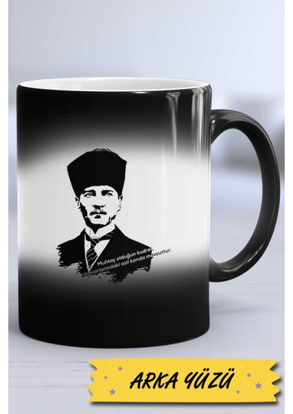 Öğretmenler Günü Hediyesi Atatürk Asil Kan Kupa Bardak Sihirli