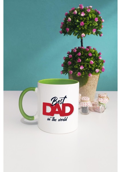 Best Dad In The World Babaya Hediye Kupa Bardak Yeşil