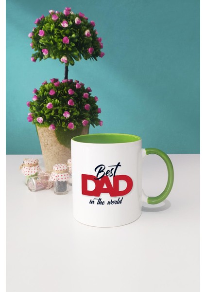 Best Dad In The World Babaya Hediye Kupa Bardak Yeşil
