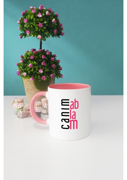Ablaya Hediye Canım Ablam Kupa Bardak Pembe