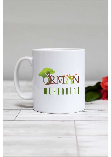 Orman Mühendisi Hediye Kupa Bardak Beyaz