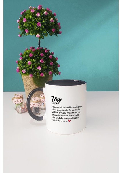 Teyzeye Hediye Teyze Kupa Bardak Siyah