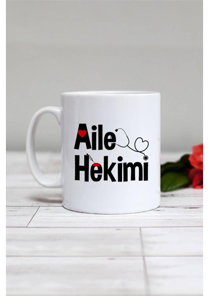 Aile Hekimi Doktora Hediye Kupa Bardak Beyaz