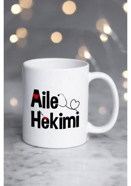 Aile Hekimi Doktora Hediye Kupa Bardak Beyaz