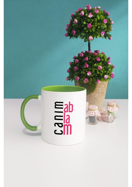 Ablaya Hediye Canım Ablam Kupa Bardak Yeşil