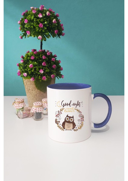 Good Night Baykuş Kupa Bardak Lacivert