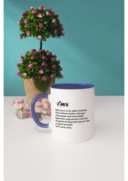 Amcaya Hediye Amca Kupa Bardak Lacivert