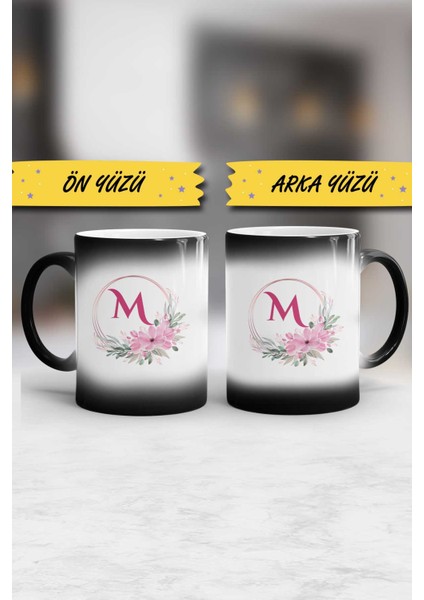 Çiçekli M Harfli Kupa Bardak Sihirli fiyatları