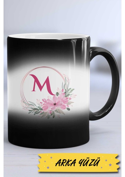 Çiçekli M Harfli Kupa Bardak Sihirli modelleri