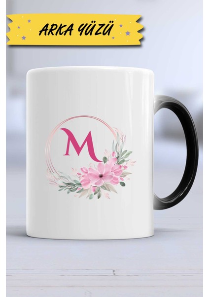 Çiçekli M Harfli Kupa Bardak Sihirli indirimleri