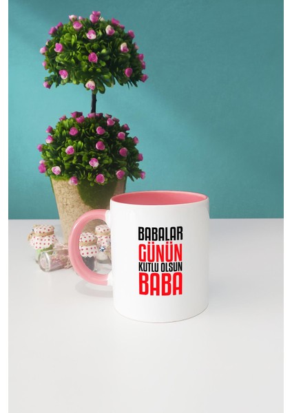 Babalar Günün Kutlu Olsun Baba Kupa Bardak Pembe