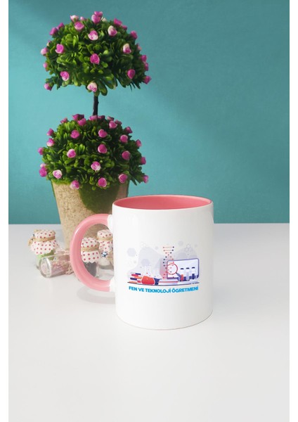 Fen ve Teknoloji Öğretmeni Kupa Bardak Pembe