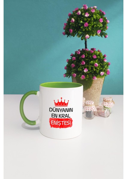 Enişteye Hediye Dünyanın En Kral Eniştesi Kupa Bardak Yeşil