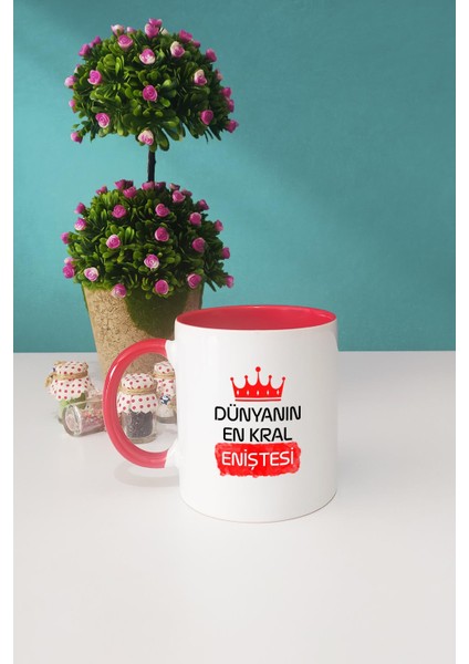Enişteye Hediye Dünyanın En Kral Eniştesi Kupa Bardak Kırmızı