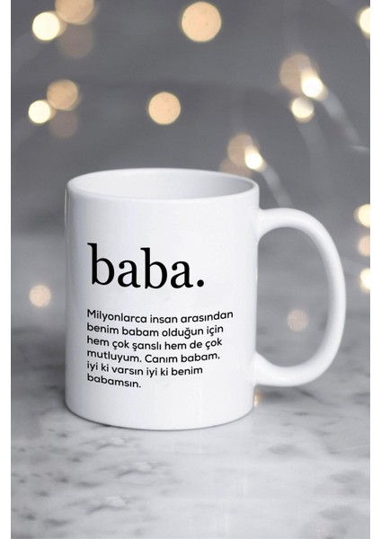 Baba Babalar Günü Hediyesi Kupa Bardak Beyaz