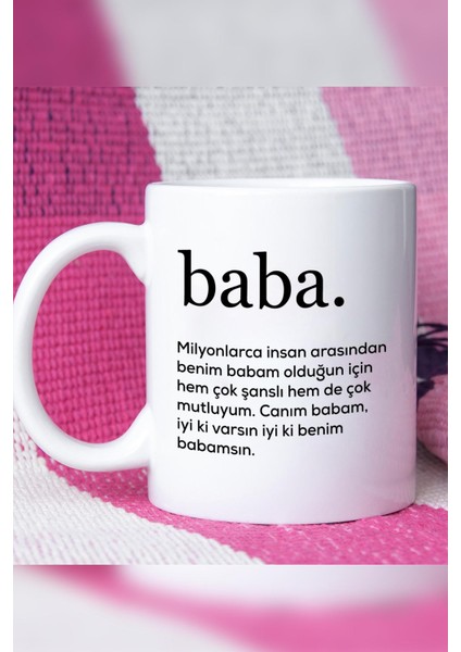 Baba Babalar Günü Hediyesi Kupa Bardak Beyaz
