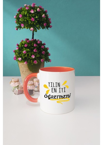 Yılın En Iyi Öğretmeni Öğretmene Hediye Kupa Bardak Turuncu fiyatları