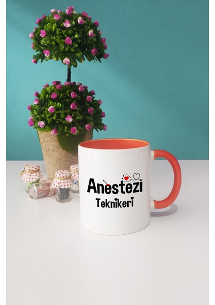 Anestezi Teknikeri Hediye Kupa Bardak Turuncu