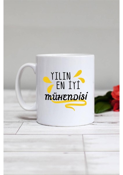 Yılın En Iyi Mühendisi Mühendise Hediye Kupa Bardak Beyaz