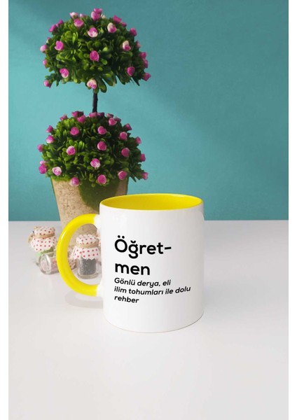 Öğretmenler Günü Hediyesi Kupa Bardak Sarı