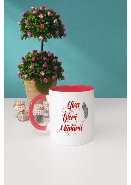 Yazı Işleri Müdürü Hediye Kupa Bardak Kırmızı