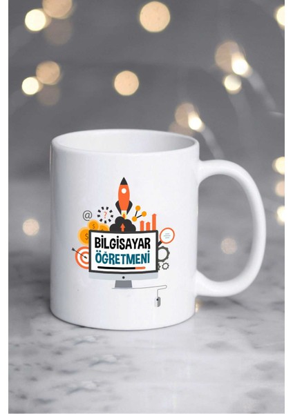Bilgisayar Öğretmeni Kupa Bardak Beyaz