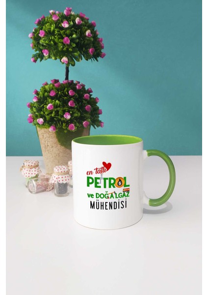 En Tatlı Petrol ve Doğalgaz Mühendisi Kupa Bardak Yeşil