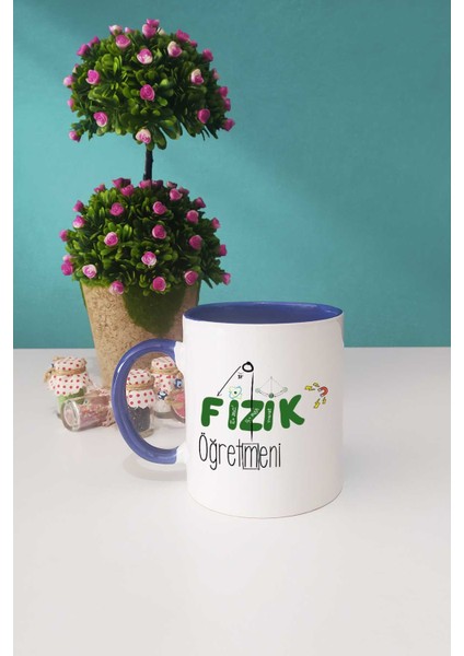 Fizik Öğretmeni Kupa Bardak Lacivert
