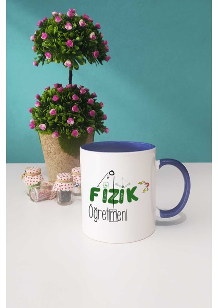 Fizik Öğretmeni Kupa Bardak Lacivert