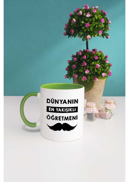 Dünyanın En Yakışıklı Öğretmeni Kupa Bardak Yeşil