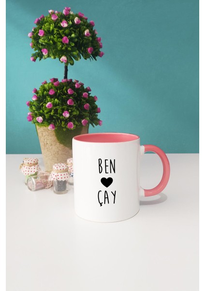 Ben Kalp Çay Kupa Bardak Pembe