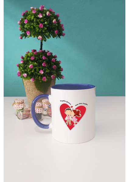 Sevgililer Günü Hediyesi Kupa Bardak Lacivert