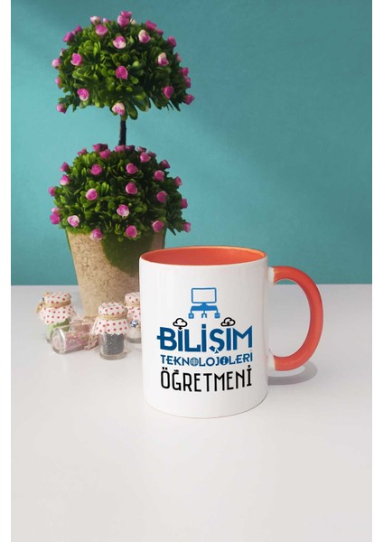 Bilişim Teknolojileri Öğretmeni Kupa Bardak Turuncu