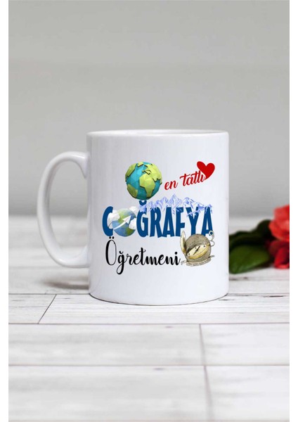 En Tatlı Coğrafya Öğretmeni Kupa Bardak Beyaz