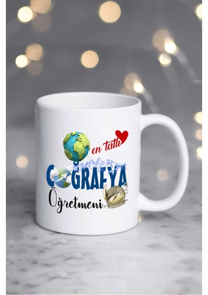En Tatlı Coğrafya Öğretmeni Kupa Bardak Beyaz
