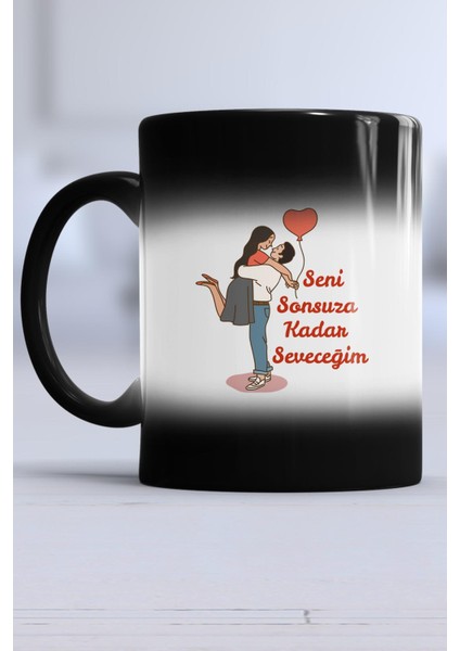 Sonsuza Kadar Seveceğim Sevgiliye Hediye Kupa Bardak Sihirli