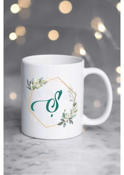 Çiçekli Ş Harfli Kupa Bardak Beyaz fiyatları