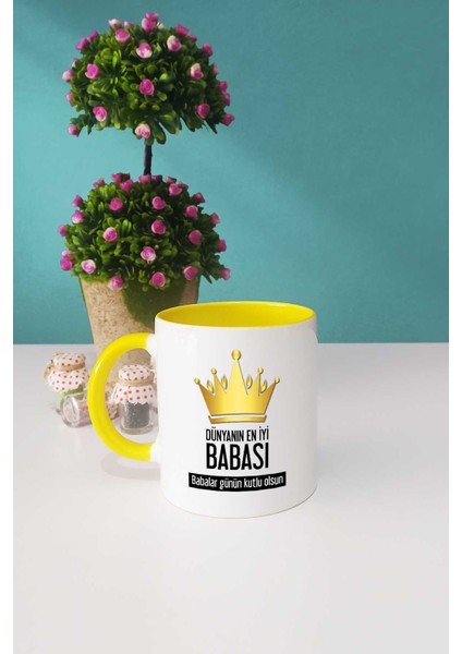 Babalar Günü Hediyesi Kupa Bardak Sarı