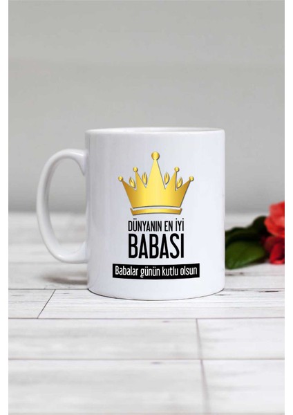 Babalar Günü Hediyesi Kupa Bardak Beyaz