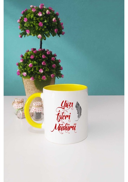 Yazı Işleri Müdürü Hediye Kupa Bardak Sarı