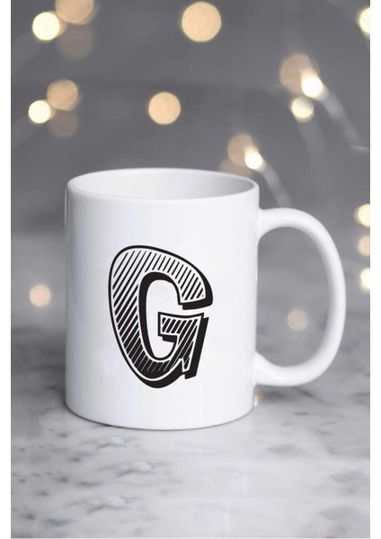 Harf Tasarımlı G Harfli Kupa Bardak Beyaz fiyatları