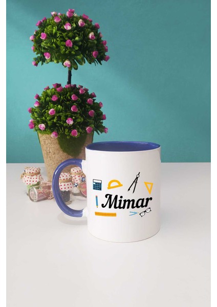 Mimara Hediye Mimar Kupa Bardak Lacivert