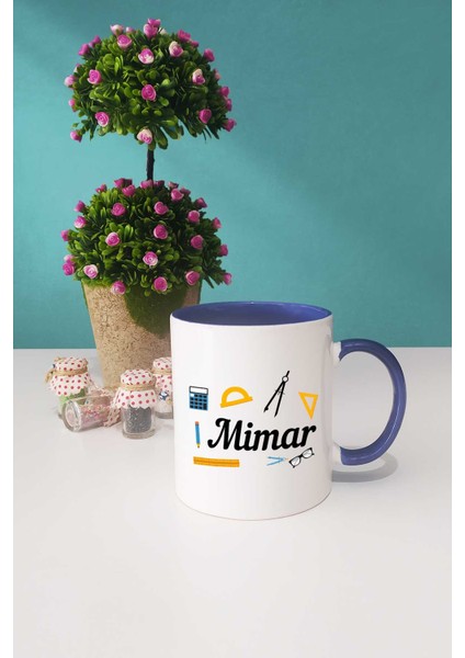 Mimara Hediye Mimar Kupa Bardak Lacivert