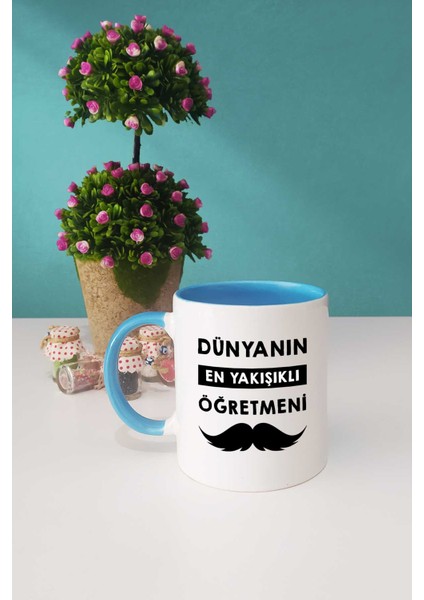 Dünyanın En Yakışıklı Öğretmeni Kupa Bardak Mavi