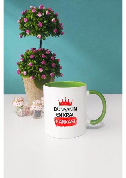 Kankaya Hediye Dünyanın En Kral Kankası Kupa Bardak Yeşil fiyatları