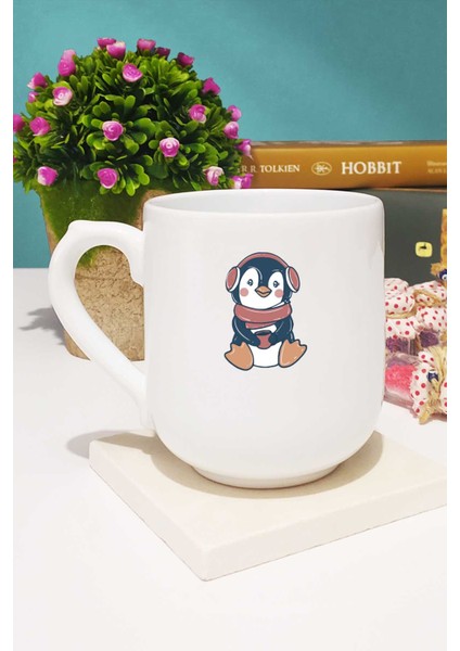 Tatlı Penguen Kupa Bardak Oval