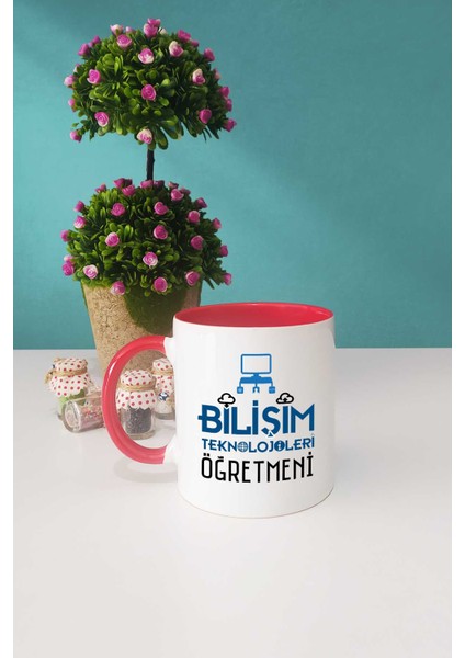 Bilişim Teknolojileri Öğretmeni Kupa Bardak Kırmızı