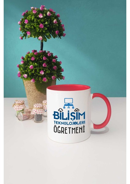 Bilişim Teknolojileri Öğretmeni Kupa Bardak Kırmızı