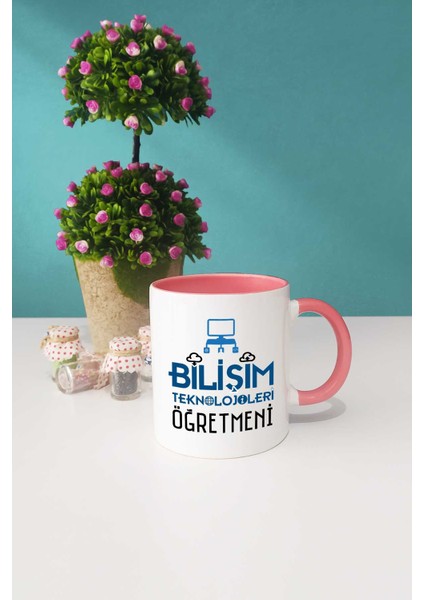 Bilişim Teknolojileri Öğretmeni Kupa Bardak Pembe
